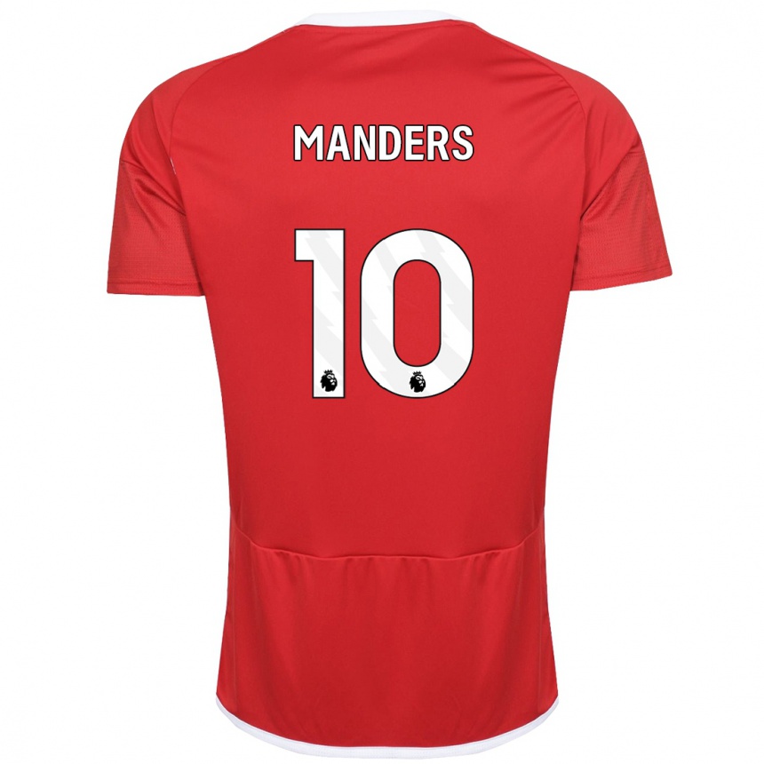 Kids Football Holly Manders #10 Red Home Jersey 2023/24 T-Shirt