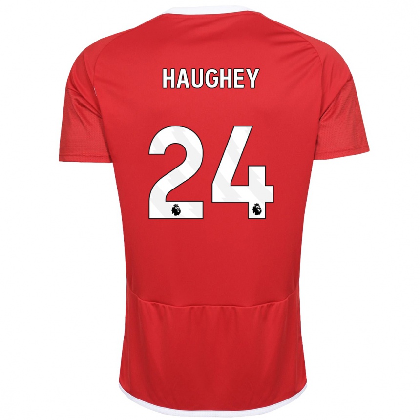 Kids Football Ella Haughey #24 Red Home Jersey 2023/24 T-Shirt
