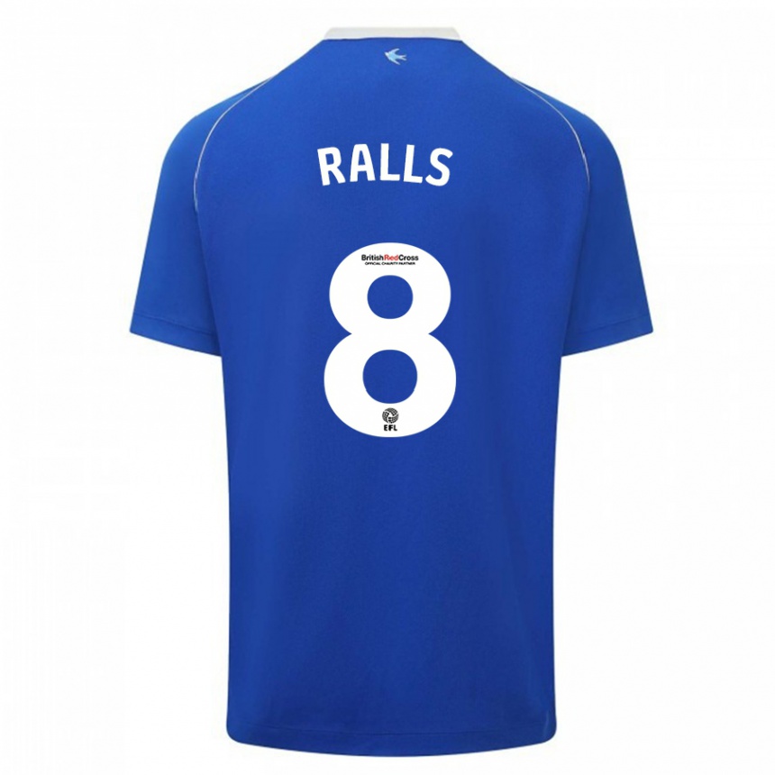 Kids Football Joe Ralls #8 Blue Home Jersey 2023/24 T-Shirt