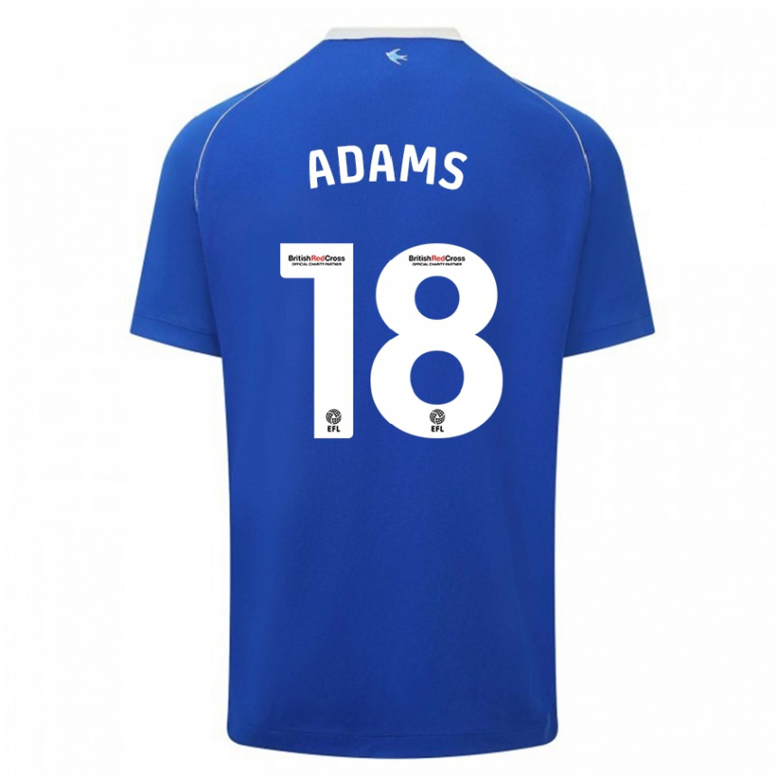 Kids Football Ebou Adams #18 Blue Home Jersey 2023/24 T-Shirt