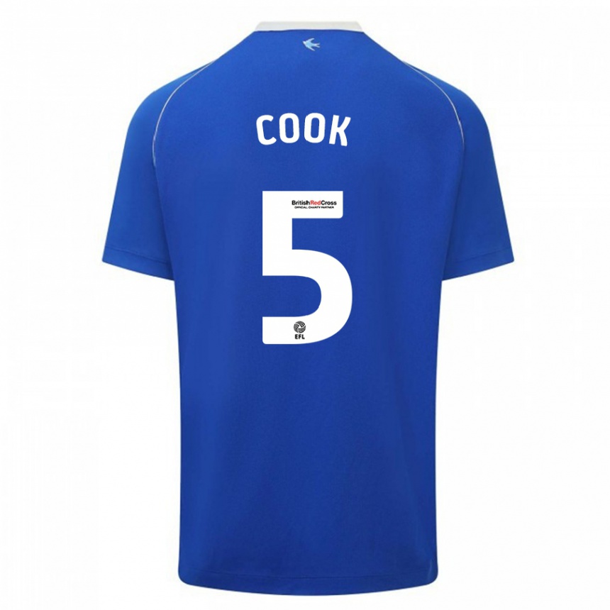 Kids Football Freddie Cook #5 Blue Home Jersey 2023/24 T-Shirt