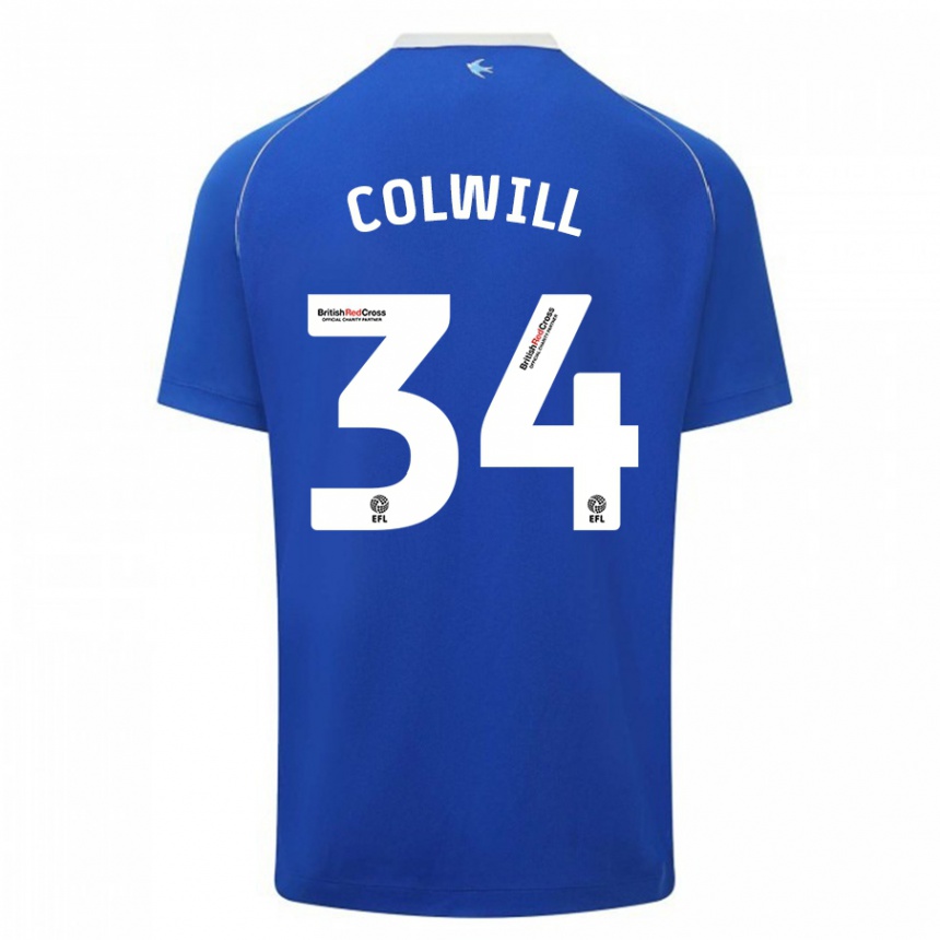 Kids Football Joel Colwill #34 Blue Home Jersey 2023/24 T-Shirt