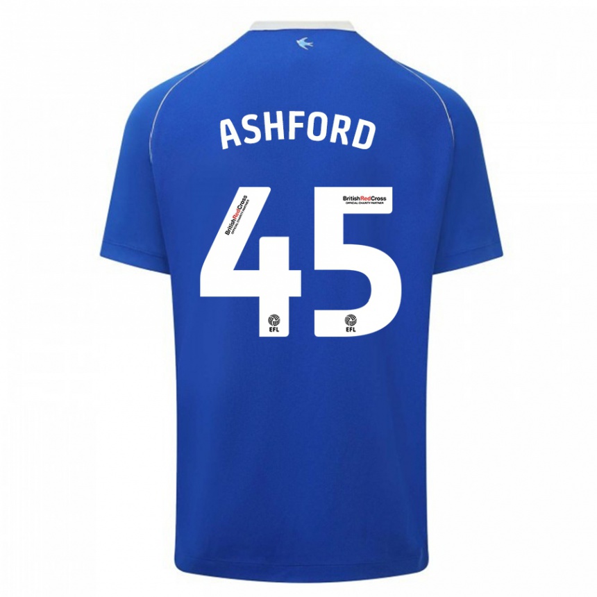 Kids Football Cian Ashford #45 Blue Home Jersey 2023/24 T-Shirt