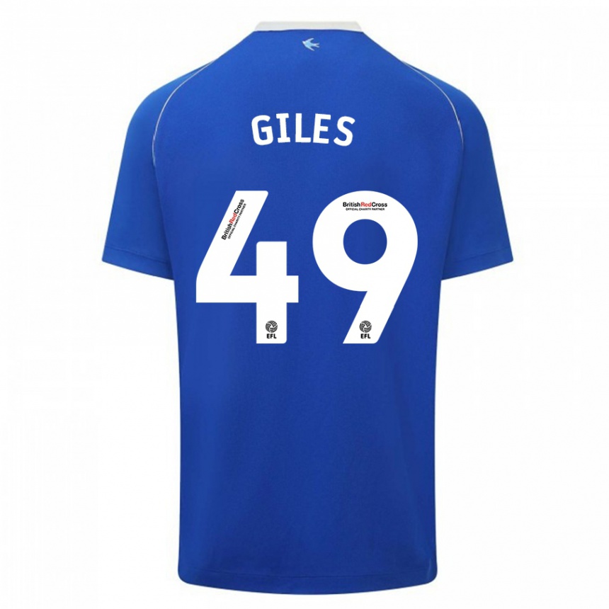 Kids Football Luey Giles #49 Blue Home Jersey 2023/24 T-Shirt