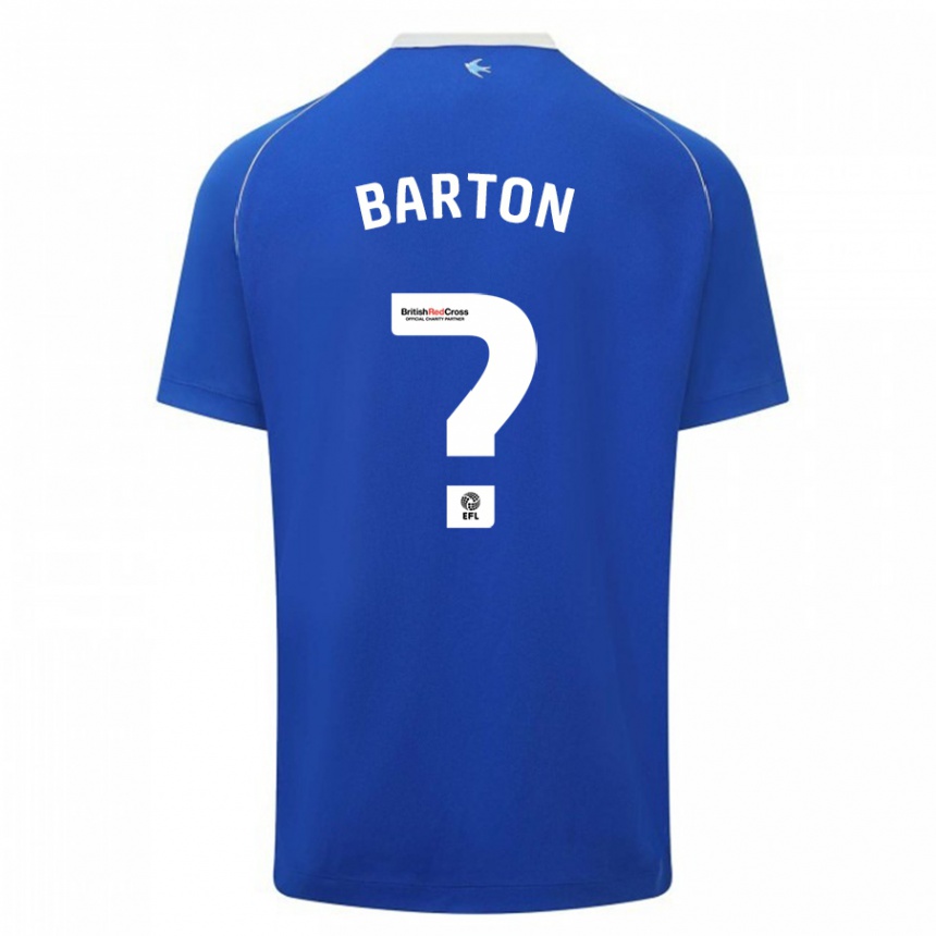 Kids Football Mannie Barton #0 Blue Home Jersey 2023/24 T-Shirt