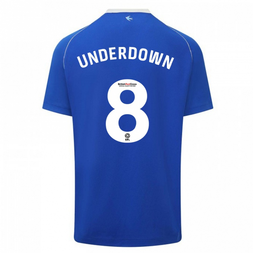 Kids Football Kanisha Underdown #8 Blue Home Jersey 2023/24 T-Shirt