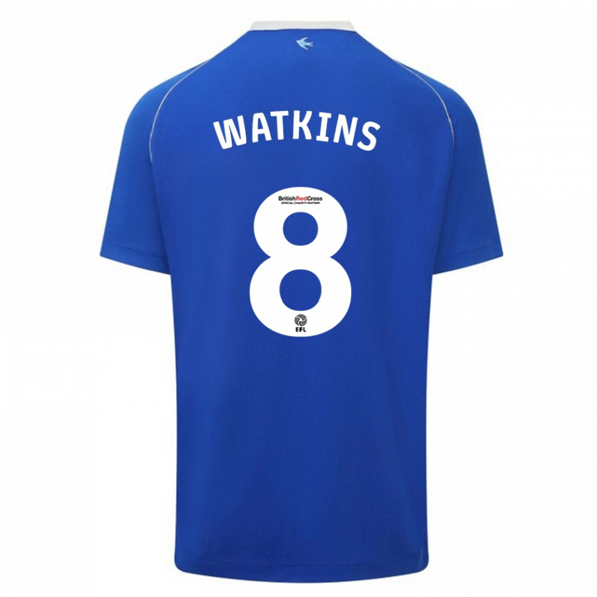 Kids Football Seren Watkins #8 Blue Home Jersey 2023/24 T-Shirt