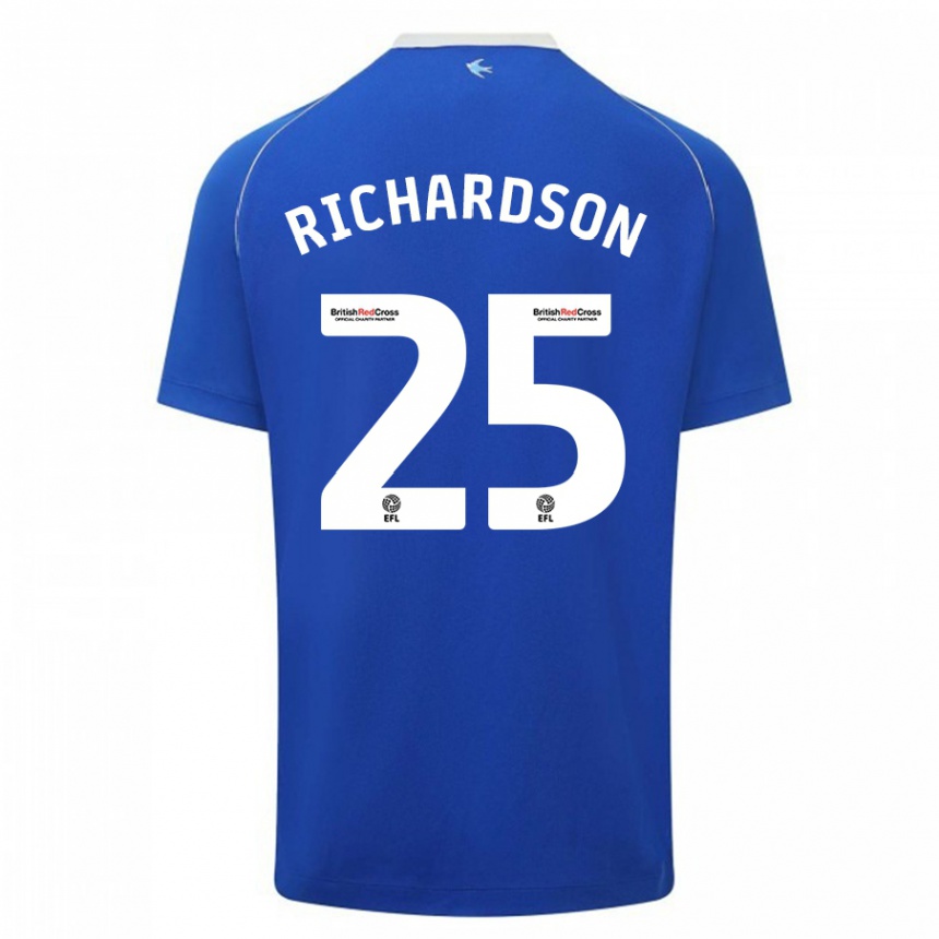 Kids Football Tija Richardson #25 Blue Home Jersey 2023/24 T-Shirt