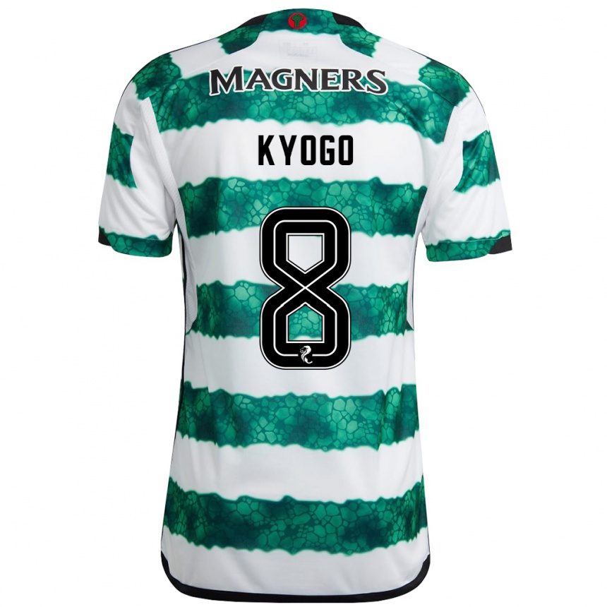 Kids Football Kyogo Furuhashi #8 Green Home Jersey 2023/24 T-Shirt