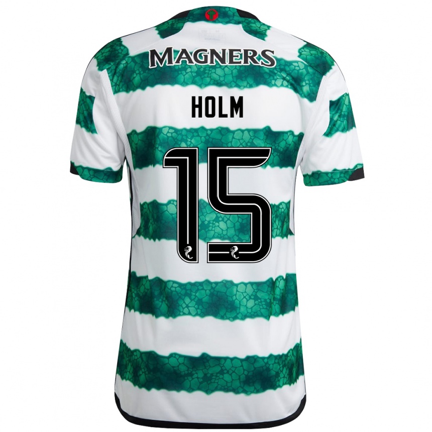 Kids Football Odin Thiago Holm #15 Green Home Jersey 2023/24 T-Shirt