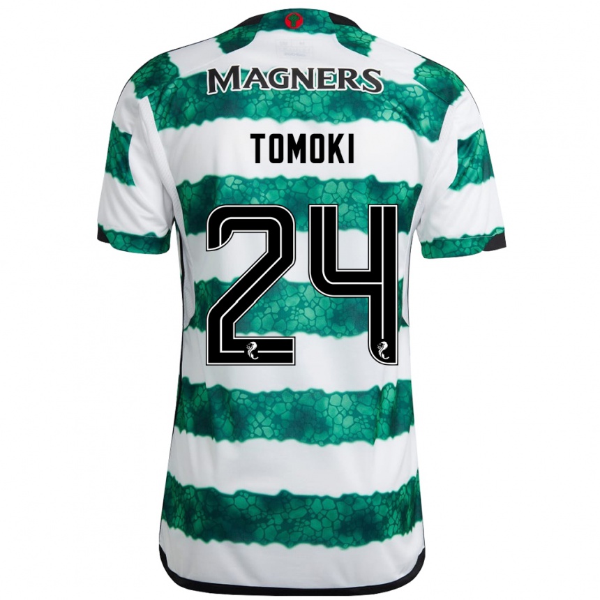 Kids Football Tomoki Iwata #24 Green Home Jersey 2023/24 T-Shirt