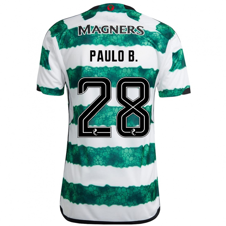 Kids Football Paulo Bernardo #28 Green Home Jersey 2023/24 T-Shirt