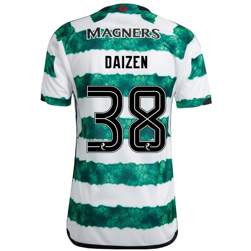 Kids Football Daizen Maeda #38 Green Home Jersey 2023/24 T-Shirt