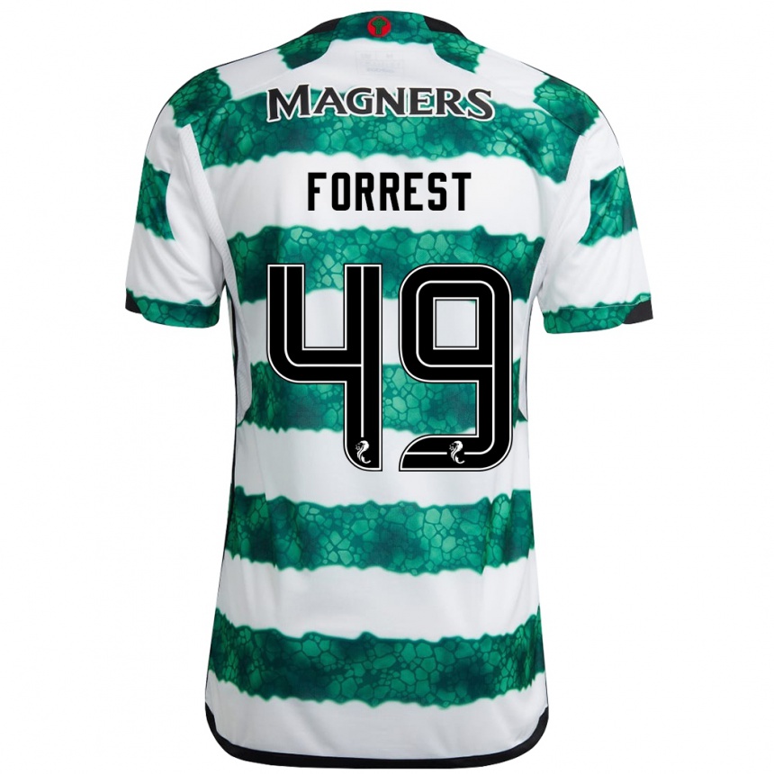 Kids Football James Forrest #49 Green Home Jersey 2023/24 T-Shirt