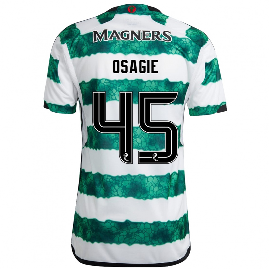 Kids Football Justin Osagie #45 Green Home Jersey 2023/24 T-Shirt