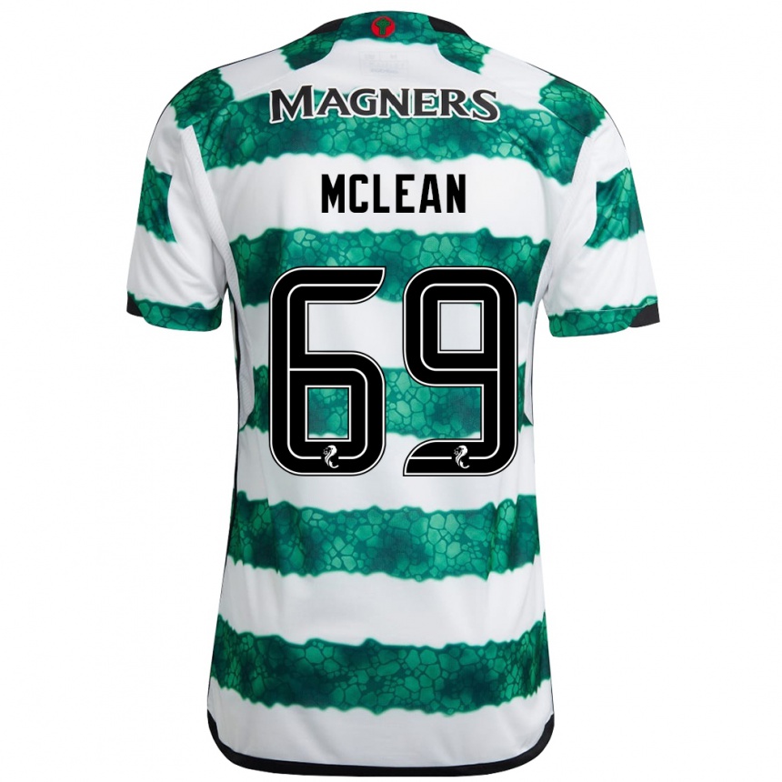 Kids Football Kai Mclean #69 Green Home Jersey 2023/24 T-Shirt