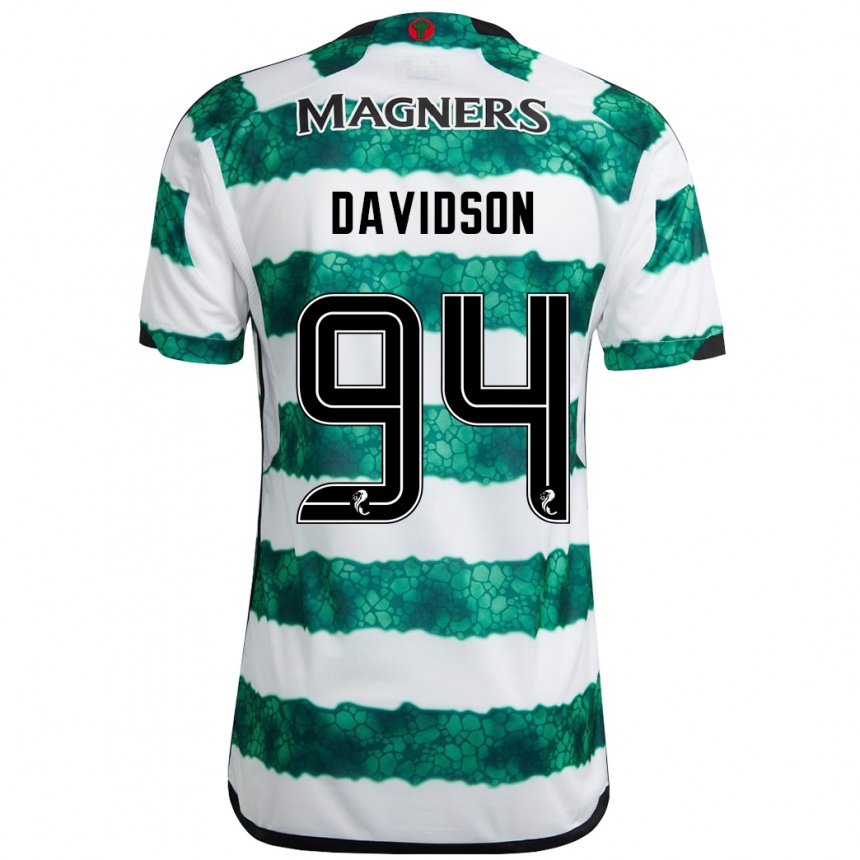 Kids Football Alasdair Davidson #94 Green Home Jersey 2023/24 T-Shirt