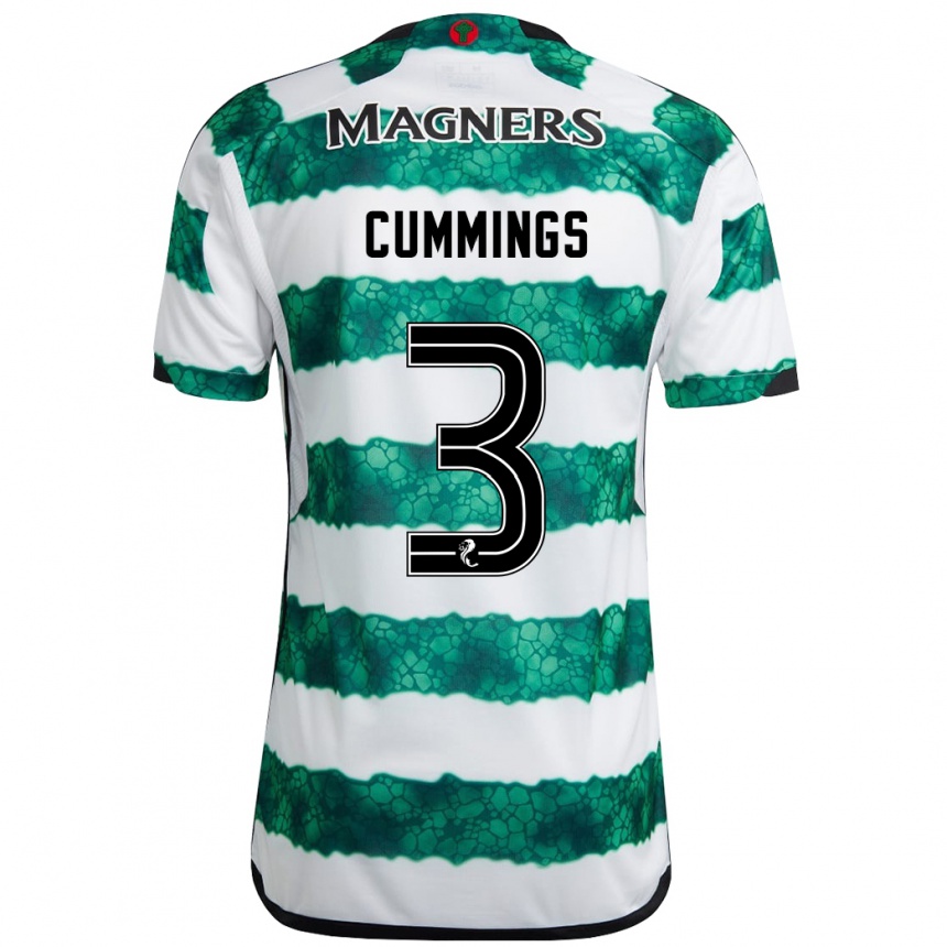 Kids Football Sydney Cummings #3 Green Home Jersey 2023/24 T-Shirt