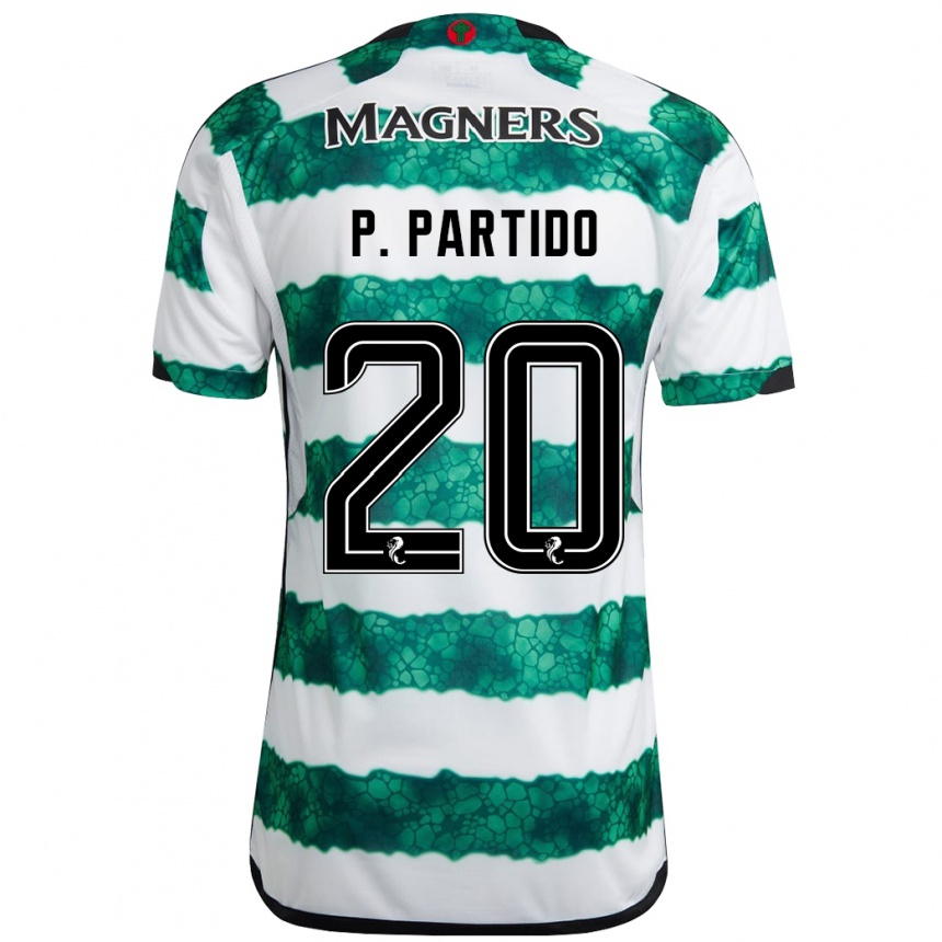 Kids Football Paula Partido #20 Green Home Jersey 2023/24 T-Shirt