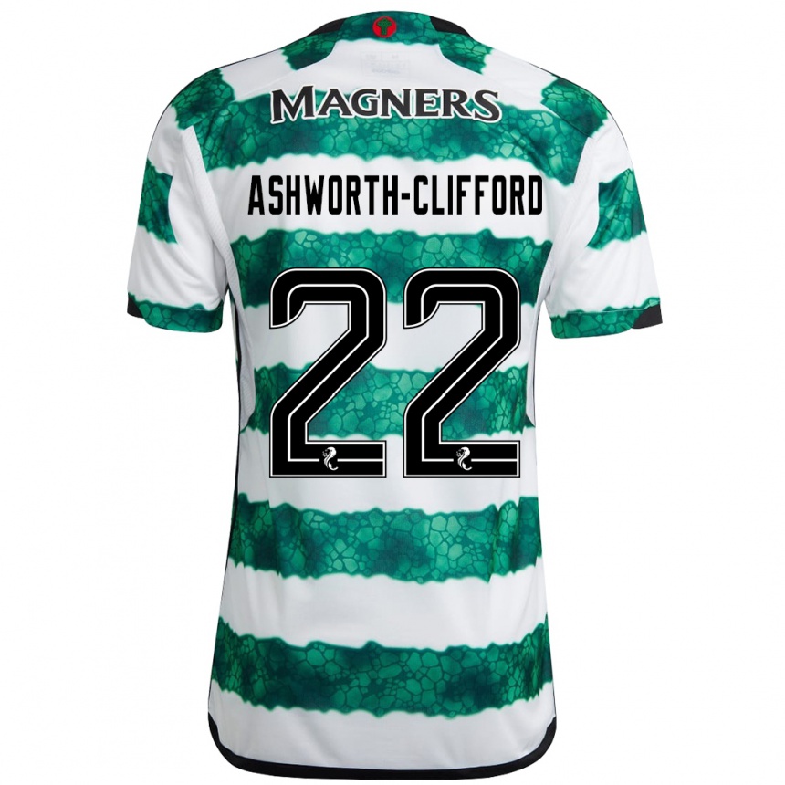 Kids Football Lucy Ashworth-Clifford #22 Green Home Jersey 2023/24 T-Shirt