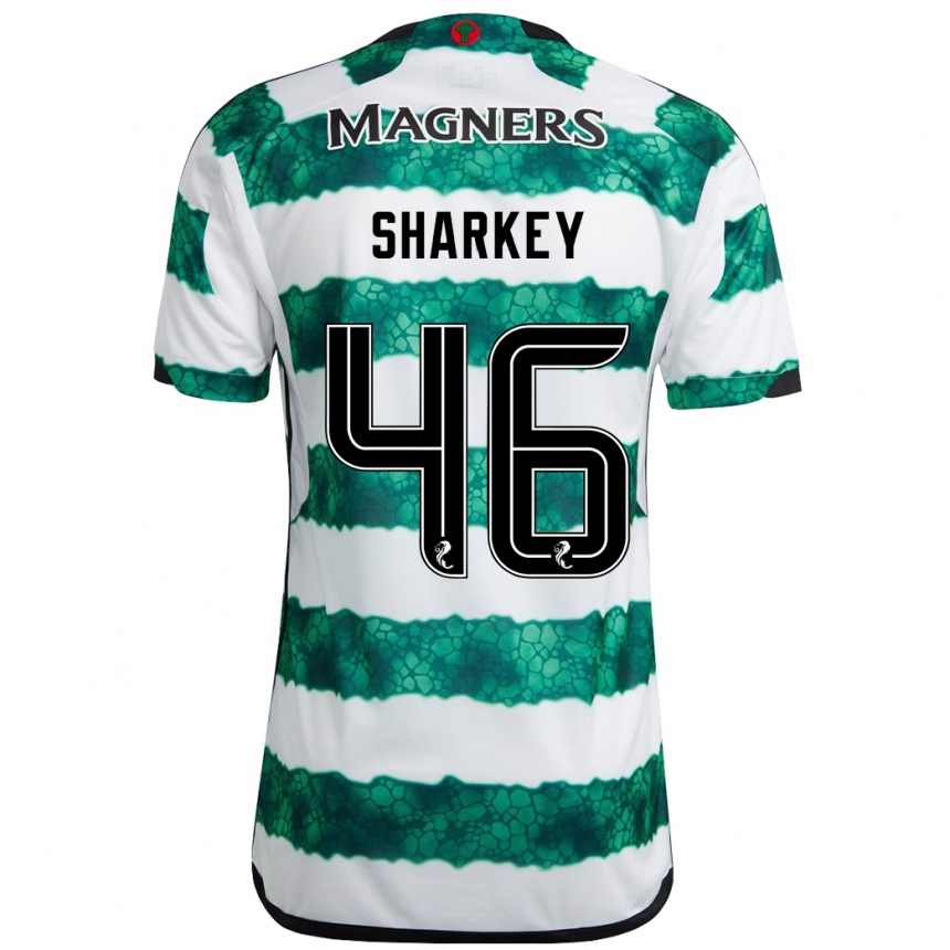 Kids Football Amy Sharkey #46 Green Home Jersey 2023/24 T-Shirt