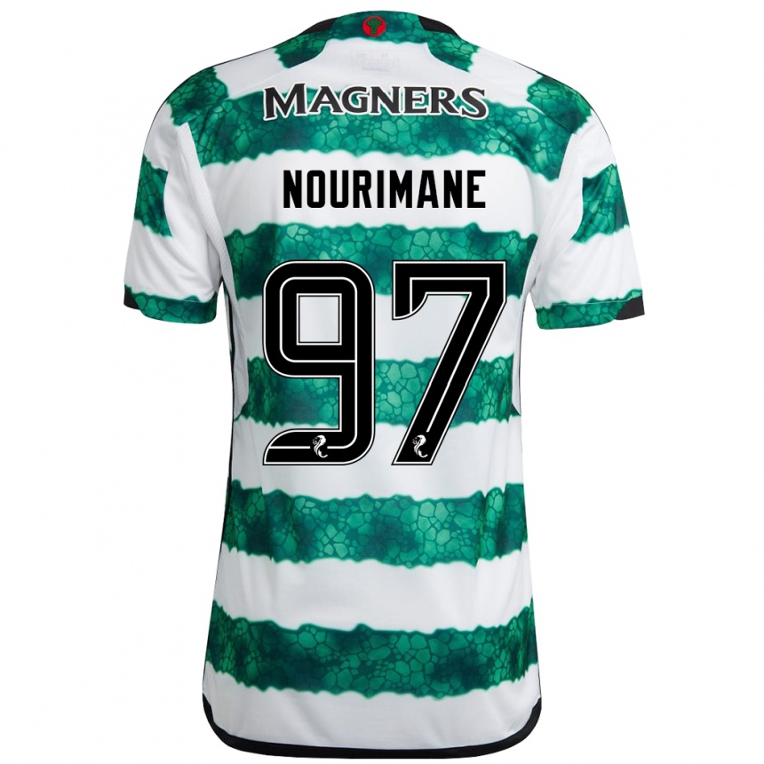 Kids Football Addi Nourimane #97 Green Home Jersey 2023/24 T-Shirt