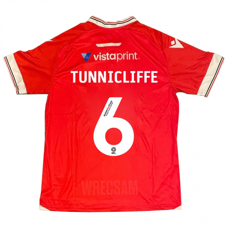 Kids Football Jordan Tunnicliffe #6 Red Home Jersey 2023/24 T-Shirt