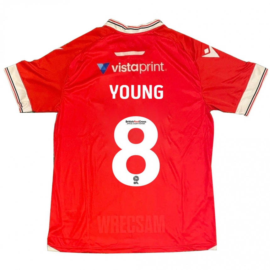 Kids Football Luke Young #8 Red Home Jersey 2023/24 T-Shirt