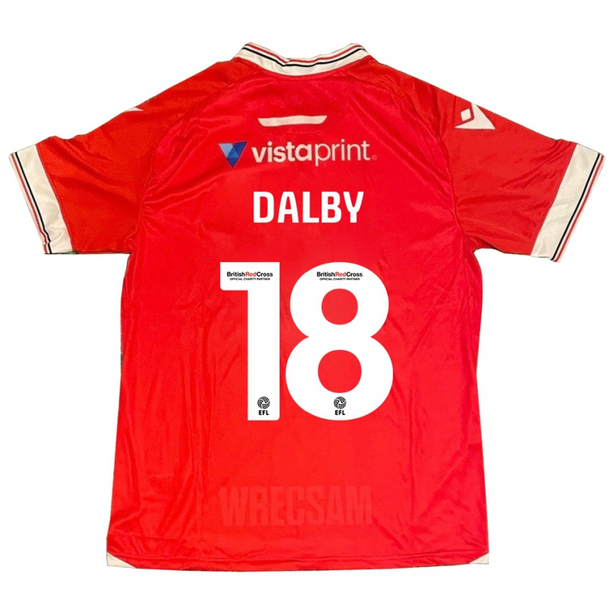 Kids Football Sam Dalby #18 Red Home Jersey 2023/24 T-Shirt
