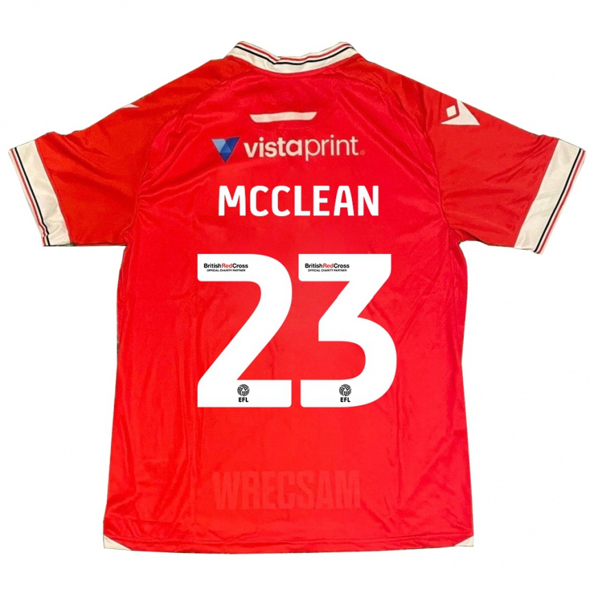 Kids Football James Mcclean #23 Red Home Jersey 2023/24 T-Shirt