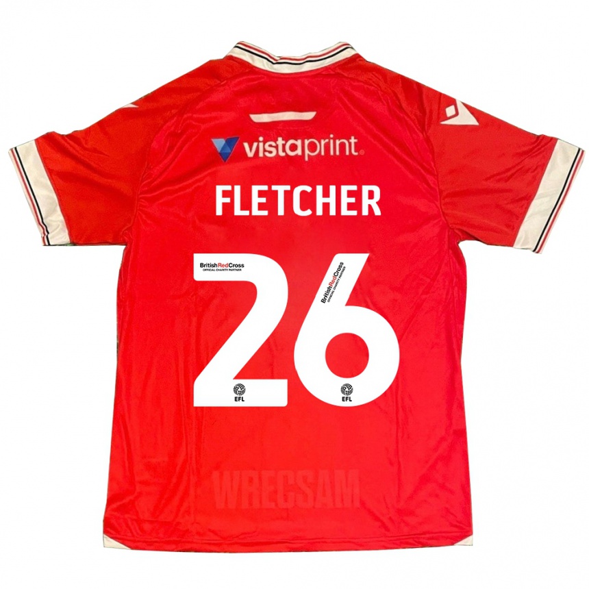 Kids Football Steven Fletcher #26 Red Home Jersey 2023/24 T-Shirt