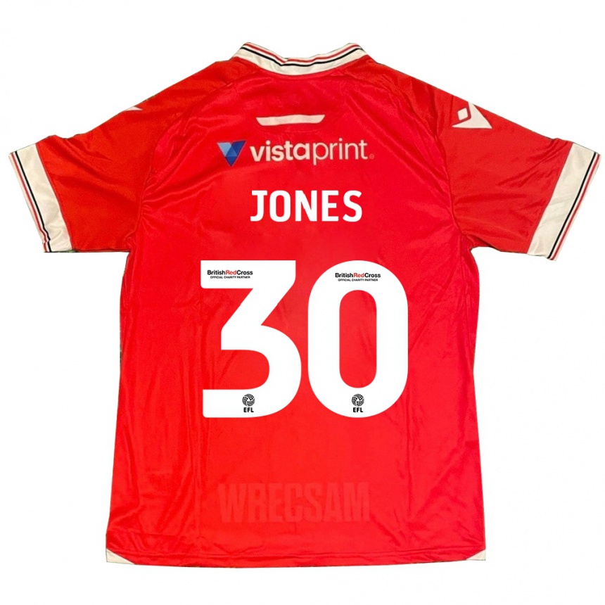 Kids Football James Jones #30 Red Home Jersey 2023/24 T-Shirt