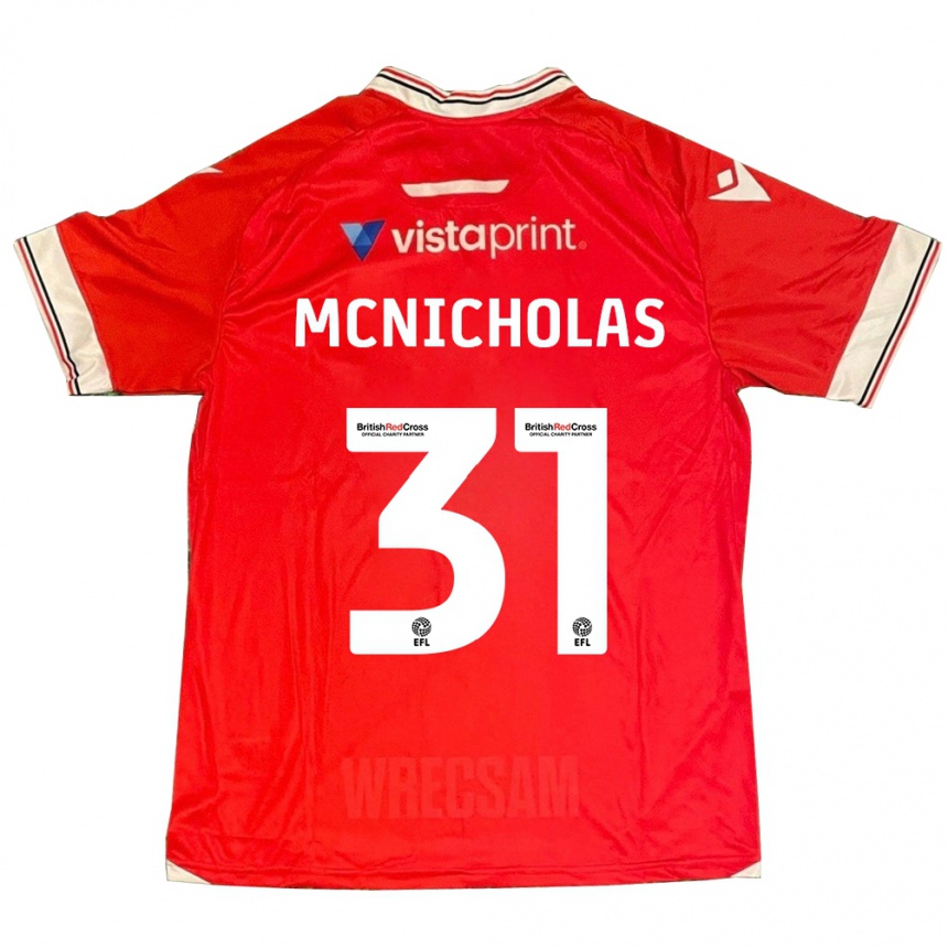 Kids Football Luke Mcnicholas #31 Red Home Jersey 2023/24 T-Shirt