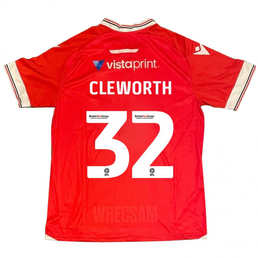 Kids Football Max Cleworth #32 Red Home Jersey 2023/24 T-Shirt