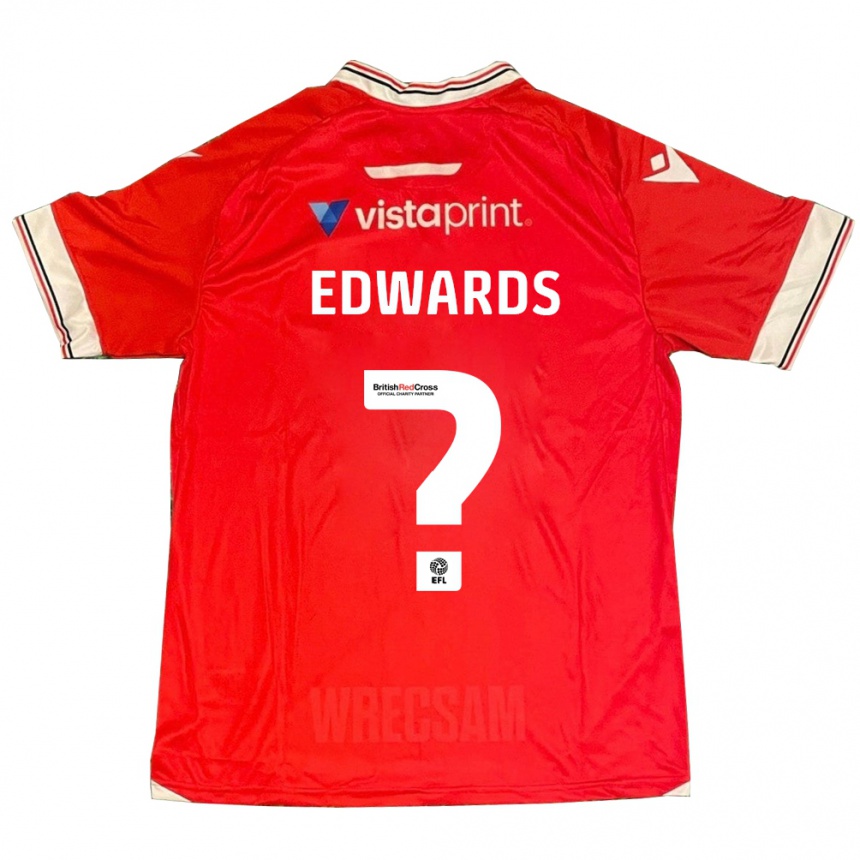 Kids Football Callum Edwards #0 Red Home Jersey 2023/24 T-Shirt