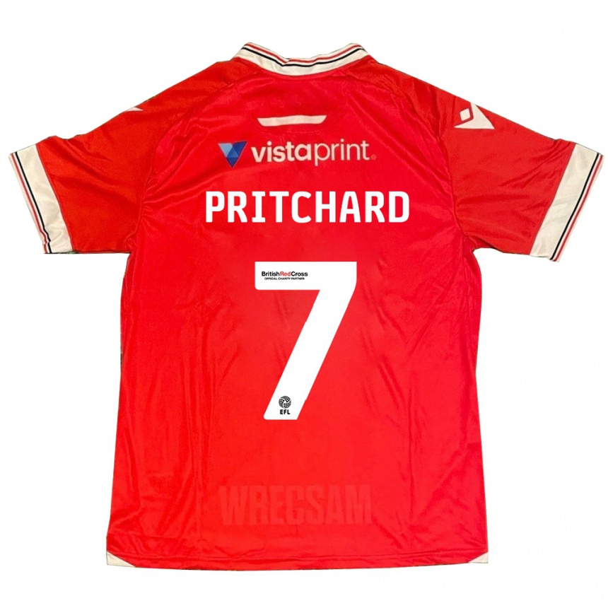 Kids Football Rebecca Pritchard #7 Red Home Jersey 2023/24 T-Shirt