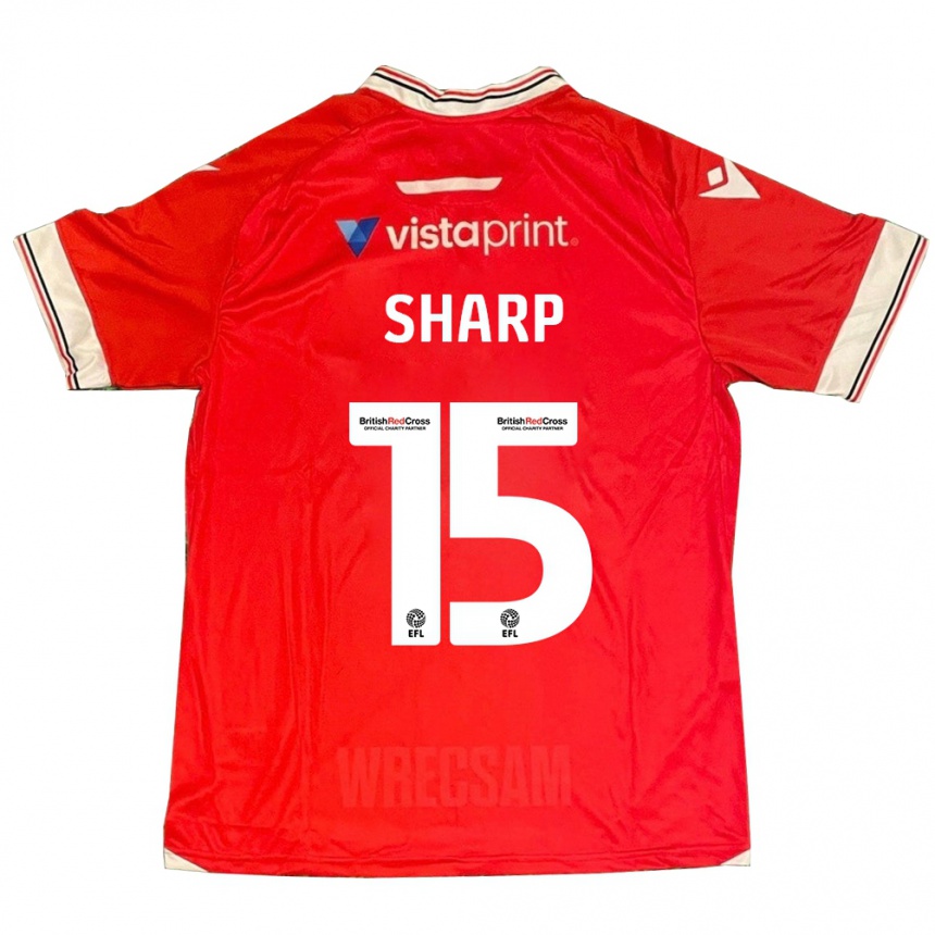 Kids Football Katie Sharp #15 Red Home Jersey 2023/24 T-Shirt