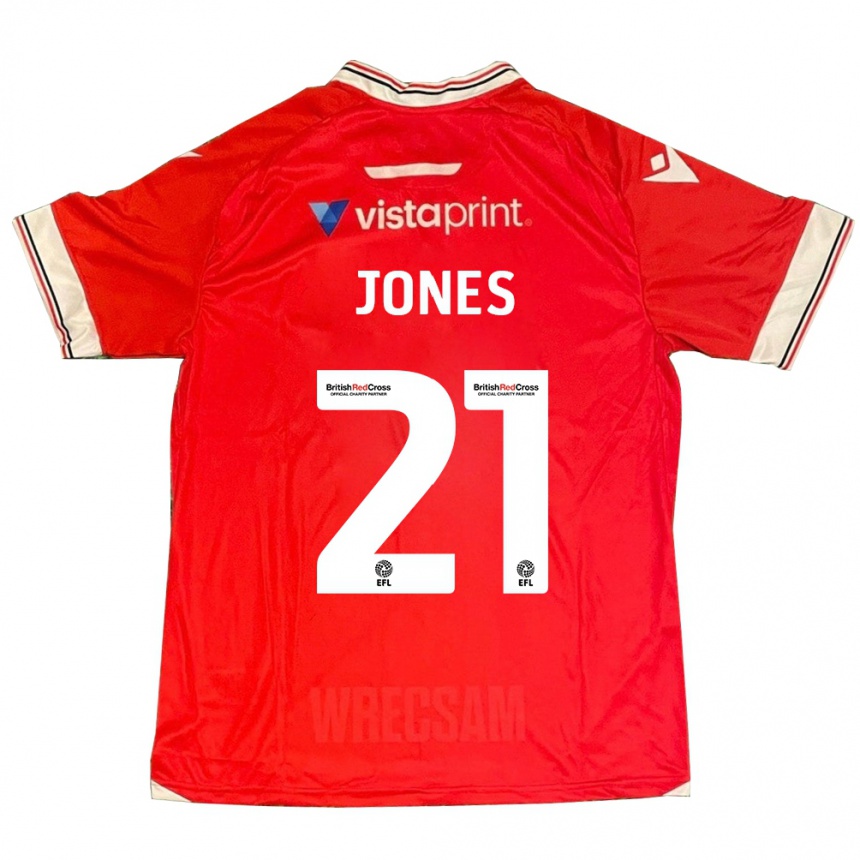 Kids Football Lili Jones #21 Red Home Jersey 2023/24 T-Shirt