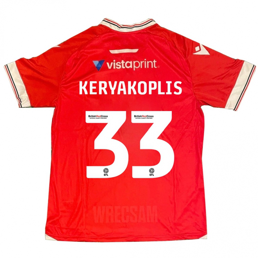 Kids Football Hannah Keryakoplis #33 Red Home Jersey 2023/24 T-Shirt