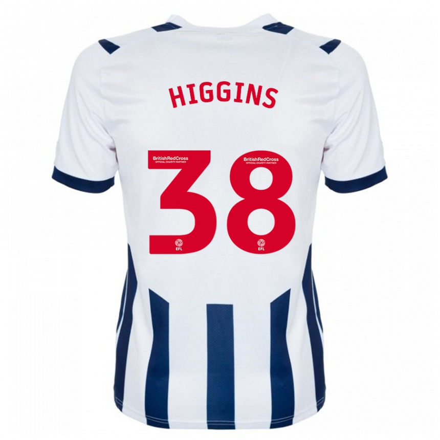 Kids Football Akeel Higgins #38 White Home Jersey 2023/24 T-Shirt