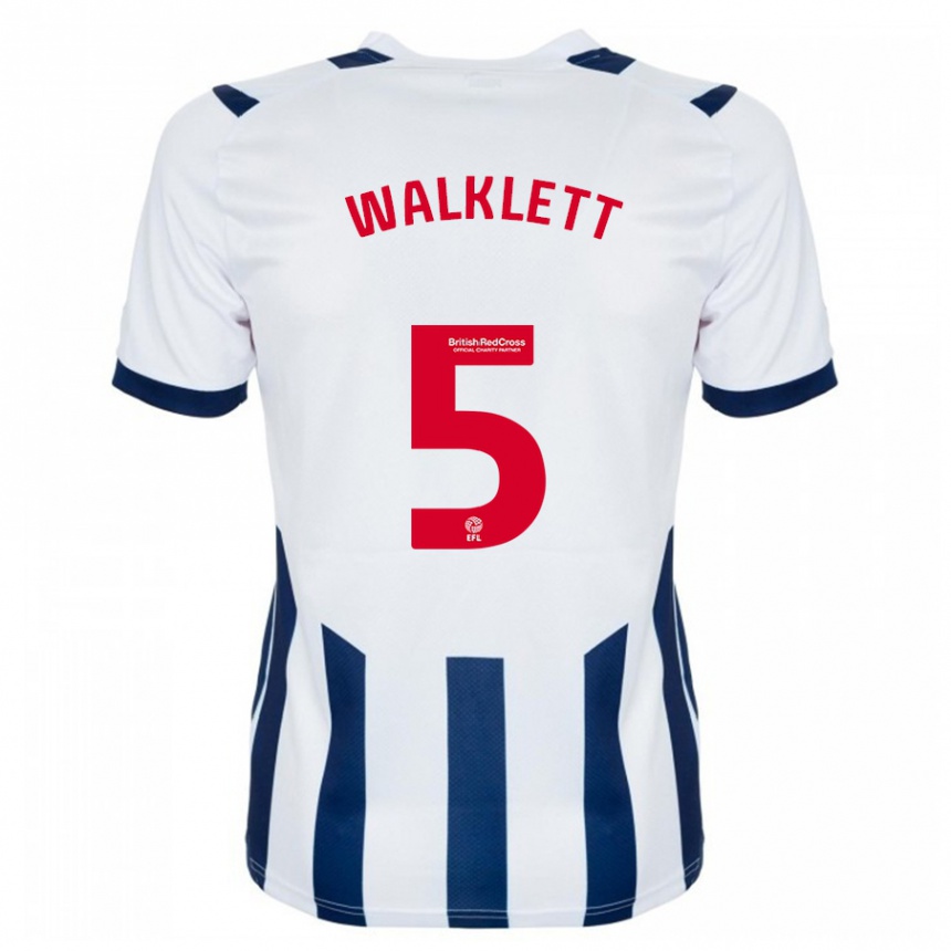 Kids Football Kerry Walklett #5 White Home Jersey 2023/24 T-Shirt