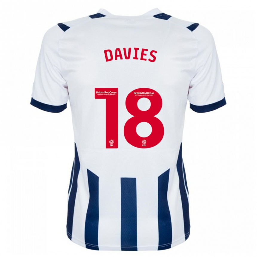 Kids Football Jessica Davies #18 White Home Jersey 2023/24 T-Shirt