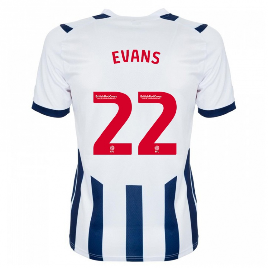 Kids Football Kate Evans #22 White Home Jersey 2023/24 T-Shirt