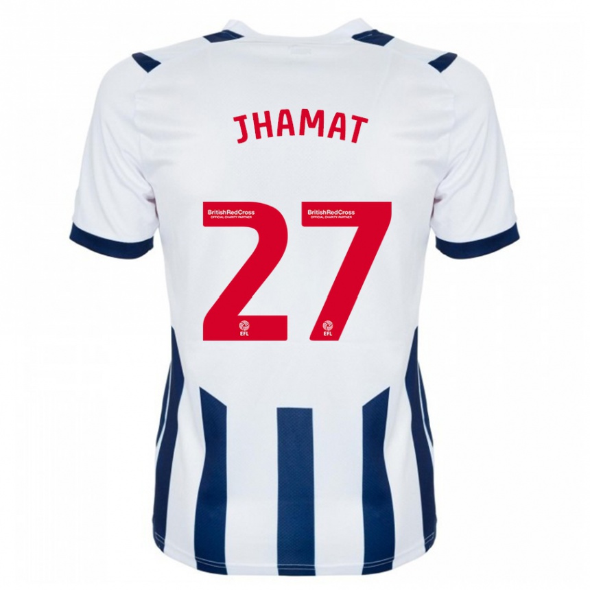 Kids Football Simran Jhamat #27 White Home Jersey 2023/24 T-Shirt