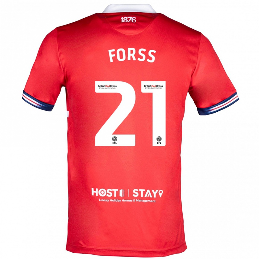 Kids Football Marcus Forss #21 Red Home Jersey 2023/24 T-Shirt