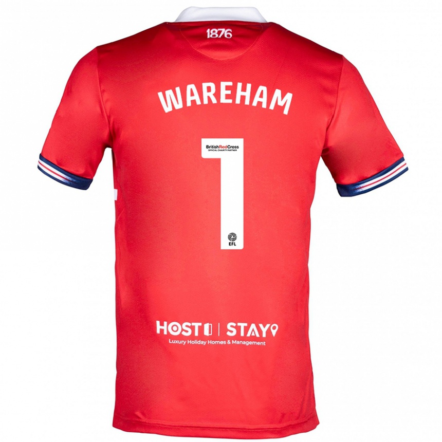 Kids Football Laura Wareham #1 Red Home Jersey 2023/24 T-Shirt