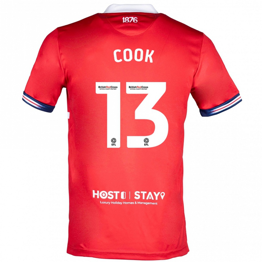 Kids Football Ruby Cook #13 Red Home Jersey 2023/24 T-Shirt