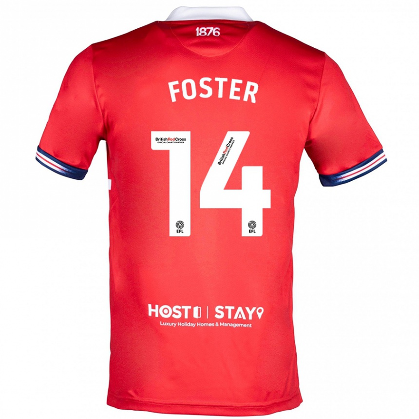 Kids Football Emma Foster #14 Red Home Jersey 2023/24 T-Shirt