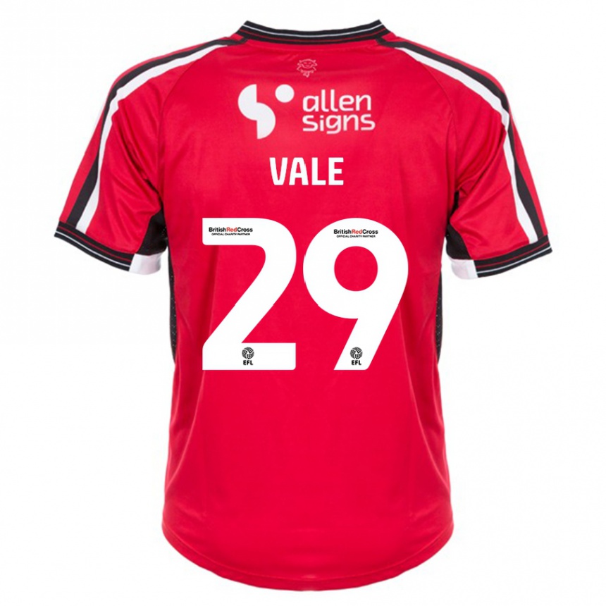 Kids Football Jack Vale #29 Red Home Jersey 2023/24 T-Shirt