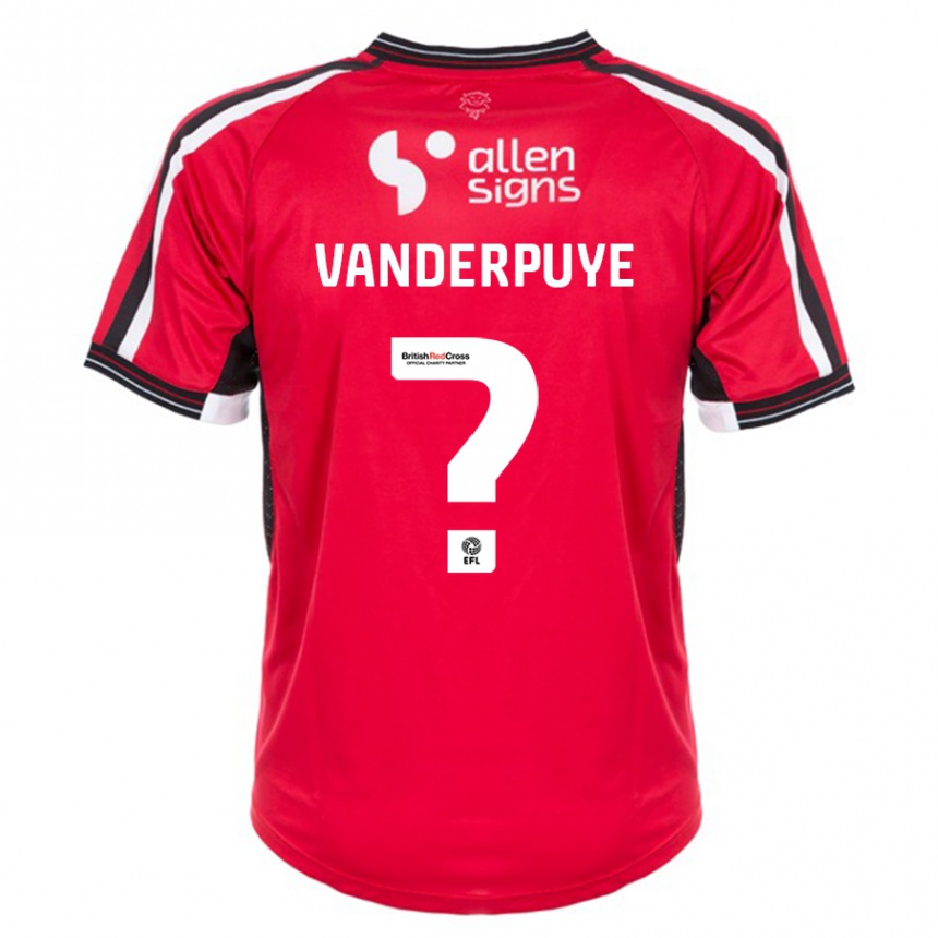 Kids Football Daniel Vanderpuye #0 Red Home Jersey 2023/24 T-Shirt